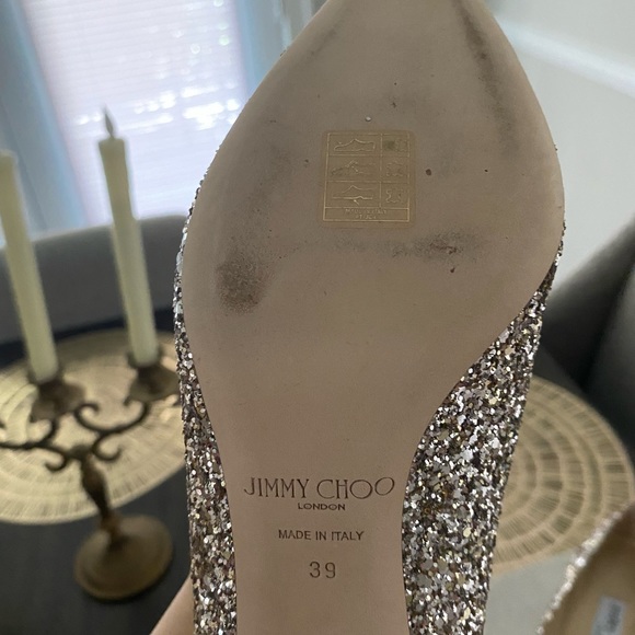 Jimmy Choo Champagne sparkly heels - Picture 3 of 6